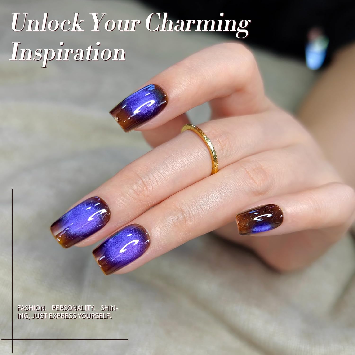 Born Pretty Dark Purple Cat Magnetic Eye Gel, Hema&TPO Free Glitter Cat Magnetic Gel Polish,Fall Winter Magnetic Nail Polish for Nail Art Manicure Salon DIY at Home 15ML-BrightBean Baby