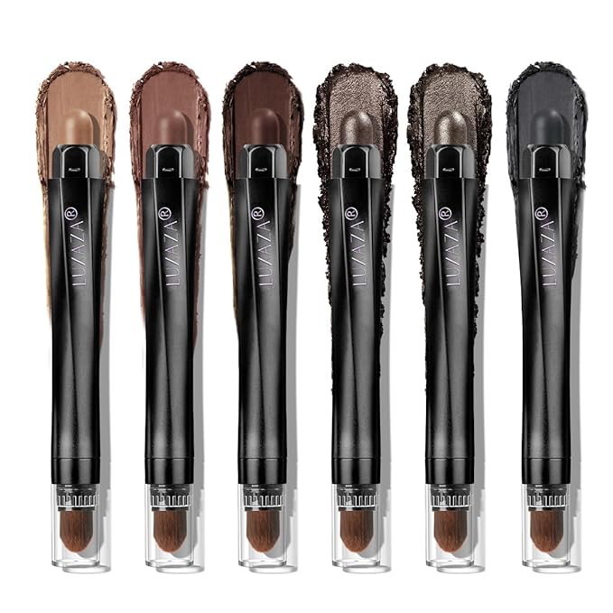 6PCS Neutral Eyeshadow Stick Makeup Set, Matte Cream Eye Shadow Eyeliner Brightener Pencil Crayon - B3 Iced Oat-BrightBean Baby