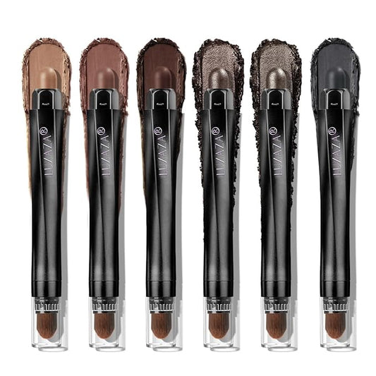 6PCS Neutral Eyeshadow Stick Makeup Set, Matte Cream Eye Shadow Eyeliner Brightener Pencil Crayon - B3 Iced Oat-BrightBean Baby