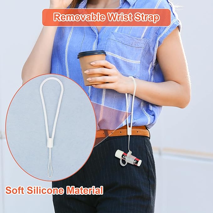 Desing Wish Silicone Lip Balm Holder with Cap Cover Portable Chapstick Holder Keychain Sleeve Lip Balm Key Chain with Key Ring and Wrist Strap Lanyard - Transparent-BrightBean Baby
