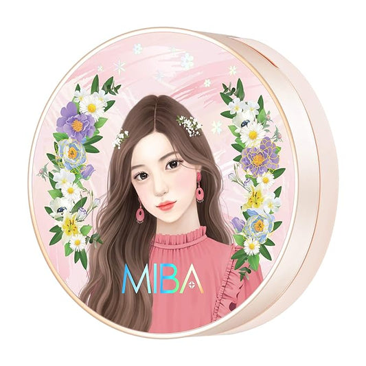 MIBA Ion Calcium Foundation Double Cushion RX 25 g / 0.88 oz Big Cushion SEASON2 Long Lasting Effect for Dewy Skin. Skin moisturizing. Skin tightening relief. Fine coverage. Smooth adhesion (No 23)-BrightBean Baby