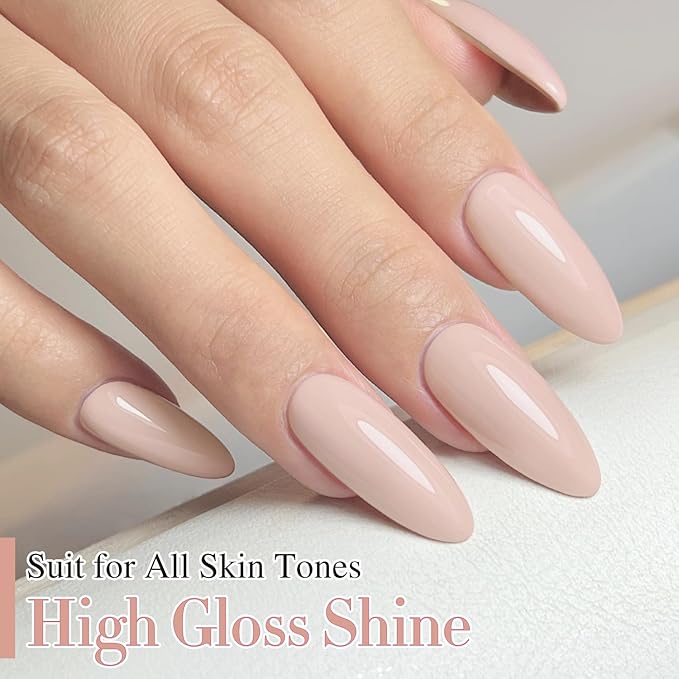 Double Rhythm Gel Polish Translucent Sheer Neutral Natural Light Milky Same Color Same Bottle 15ML Jelly UV Gel Polish Art DIY at Home (Nude Beige-A1119)-BrightBean Baby