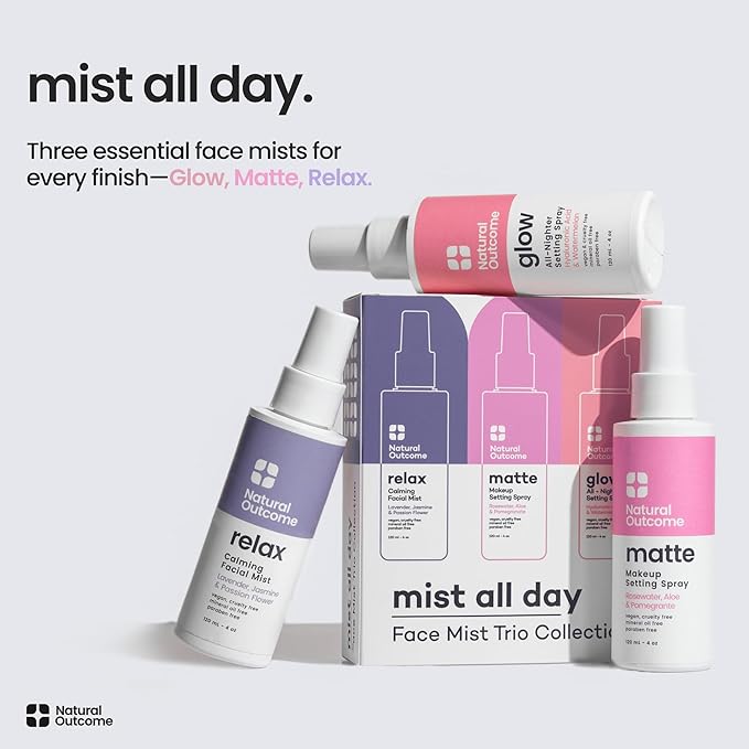 Face Mist Trio Collection – Hydrating Facial Mist Spray for Glowing Skin – Rosewater, Lavender & Hyaluronic Acid – Makeup Setting & Refreshing Face Spray Mist-BrightBean Baby