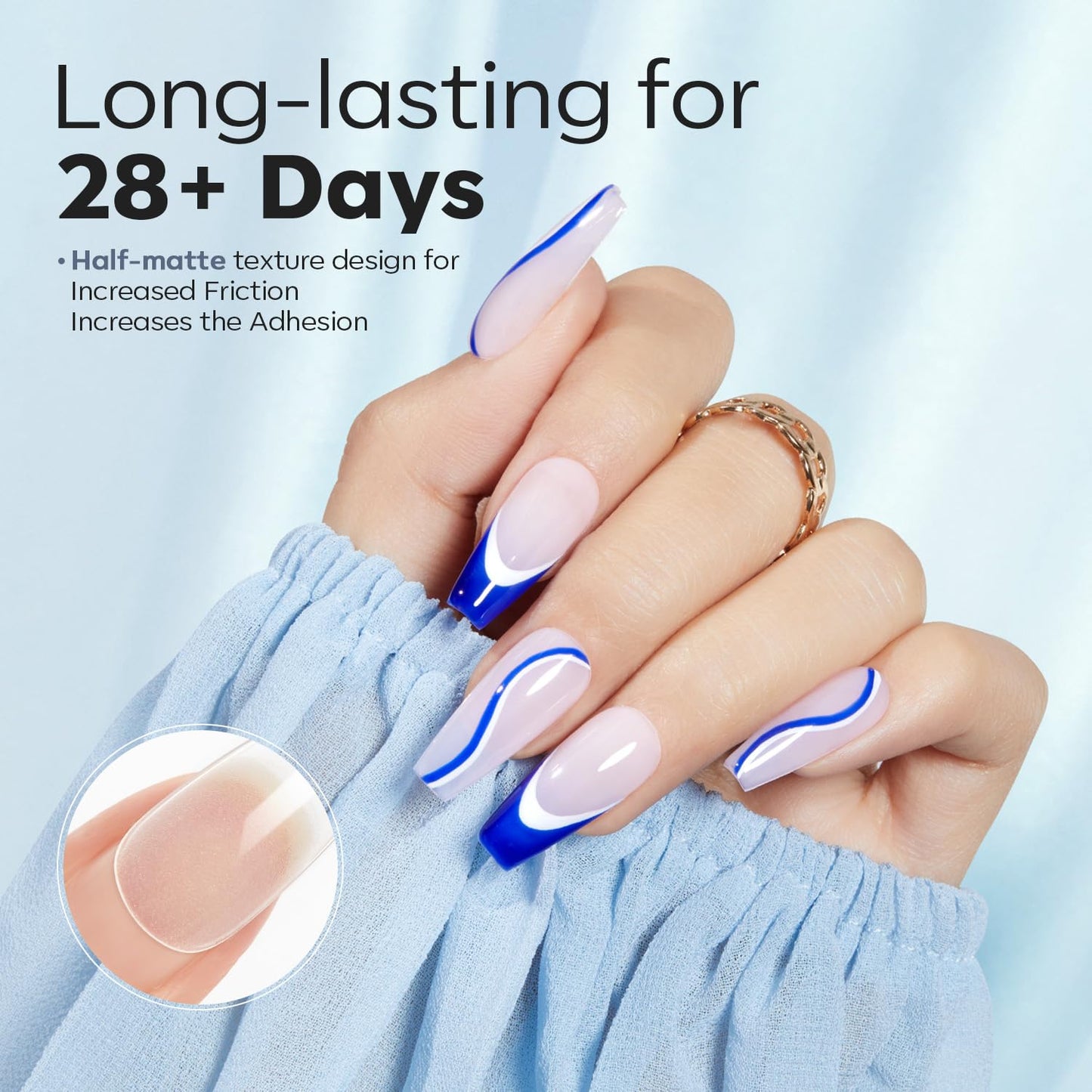 Modelones Medium Coffin Fake Nail Tips - 510Pcs Gel Tips Pre-shaped Half Matte Full Cover Clear Acrylic Gel Kit False Press on Nails for Extension DIY Salon 15Sizes-BrightBean Baby