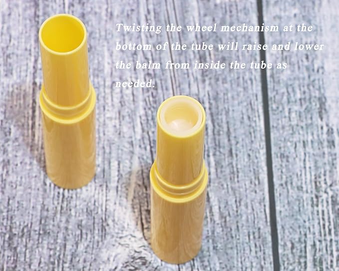 0.14oz Empty Flavored Lip Balm Container Tubes Plastic Homemade Moisturizing Lip Stick with Caps Bulk Fit for Women Adult DIY Making Supplies, 25 Count (Yellow)-BrightBean Baby