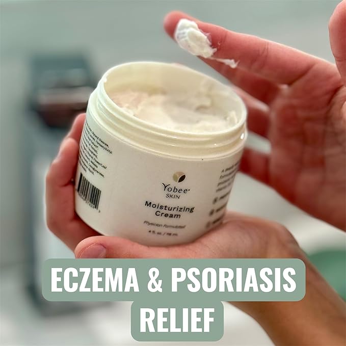 Yobee Body & Face Cream for Dry, Itchy Skin | Dermatologist Formulated | Probiotics, Honey, Turmeric, Vitamins B12 & E, Ceramides, Shea Butter | Fragrance Free | For Kids & Adults | Soothe Eczema-BrightBean Baby