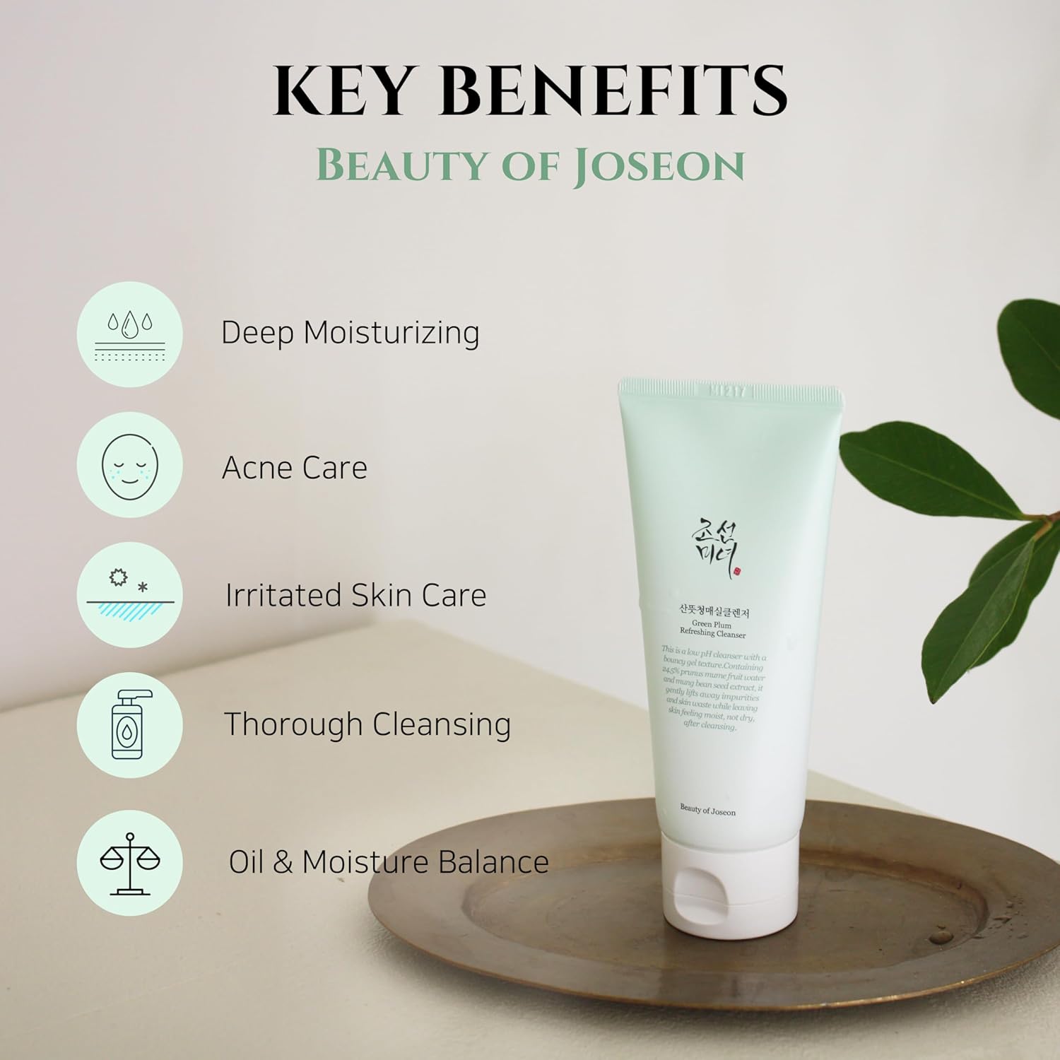 Beauty of Joseon Green Plum Refreshing Cleanser Gel Type Deep Pore Cleansing, Acne Face Wash, Blackhead Remover for All Skin Types, Korean Skincare 100ml, 3.38 fl.oz-BrightBean Baby