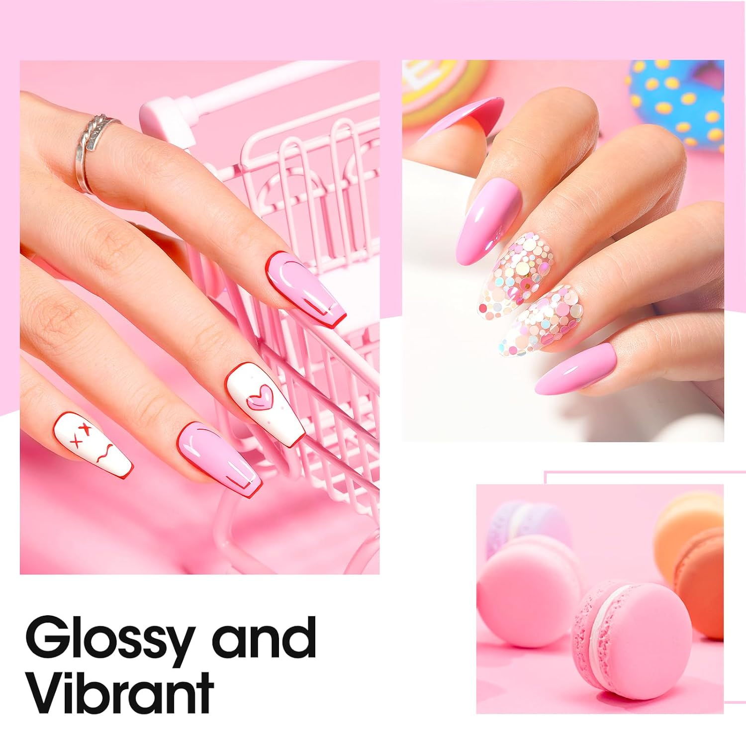 Gellen Pink Gel Nail Polish, 18ML 1Pc Pink Purple Gel Polish Soak off UV LED Nail Lamp Pink Nail Polish for Spring Summer Salon DIY Nail Art Manicure at Home Holiday Gift for Women, 0.61 Fl Oz-BrightBean Baby