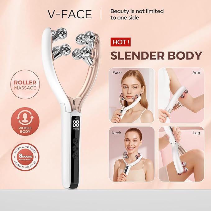 2025 New Microcurrent Facial Slimming Massager Red-Light-Therapy-for-Face and Neck,Vibrating Facial Massager with Thermals for Wrinkles, Double Chin,Firming and Lifting-BrightBean Baby