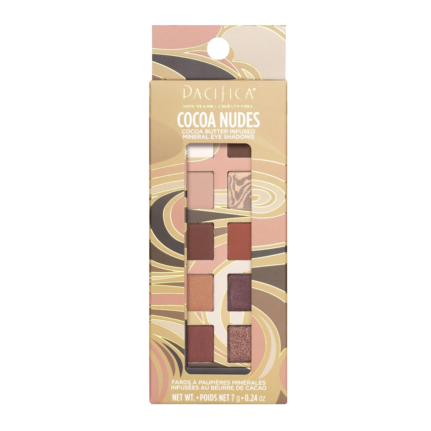 Pacifica Cocoa Nudes Mineral Eyeshadow Palette – 10 Shades Eye Makeup Naked Mineral Eye Shadow - Earth-Tone Rich Chocolate & Praline Neutral Talc-Free Highly Pigmented Cocoa Butter Clean Beauty Vegan-BrightBean Baby