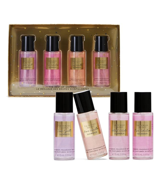 Victoria's Secret Fragrance Mist Collection 4 Piece Shimmer Mini Gift Set, Assorted Scents-BrightBean Baby
