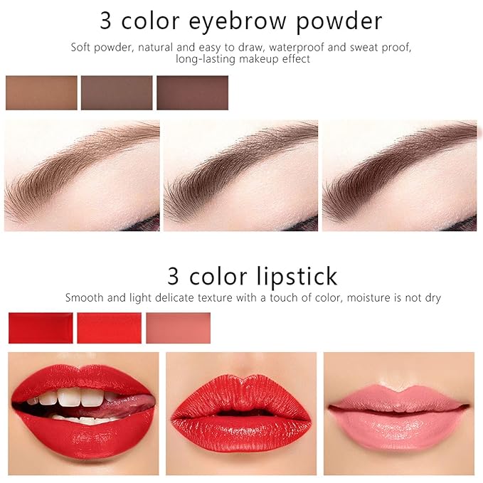 98 Colors All in one Makeup Gift Set Holiday Birthday Beauty Cosmetic Essential Starter Bundle Include 68 Eyeshadow Palette, 8 Blush, 4 Compact Powder, 3 Lipstick, Eyebrow Pencil, Lip Liner-BrightBean Baby