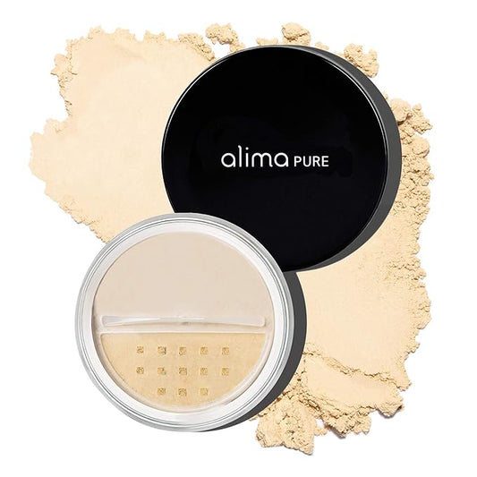 Alima Pure Matte Foundation Loose Mineral Powder Foundation Makeup, Loose Powder Makeup Oil Free Talc Free Powder, Natural Makeup Mineral Foundation Full Coverage Natural Foundation Powder .15 oz/4.5g-BrightBean Baby