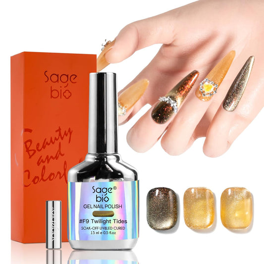 Cat Eye Gel Nail Polish, 15ml Magnetic Gel, High-Gloss Finish, Long-Lasting, DIY Manicure Kit with Magnet Stick, Stunning 3D Magnetic Effect, 06-BrightBean Baby