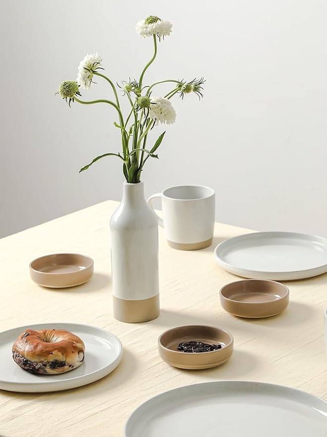 famiware Milkyway Ceramic Soy Sauce Dish, Dipping Bowls Set of 6, Dipping Sauce Bowls/Dishes, 4oz Small Serving Bowls for Side Dishes, Condiment, Sushi, Appetizer, Dessert, Cinnamon Brown