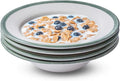 Portmeirion Potter's Brushstroke Oatmeal Bowl (Set of 4) - Ideal for Porridge, Soup, Desserts - Microwave & Dishwasher Safe Earthenware Bowls, Durable Dishware Collection - Made in UK (Green)