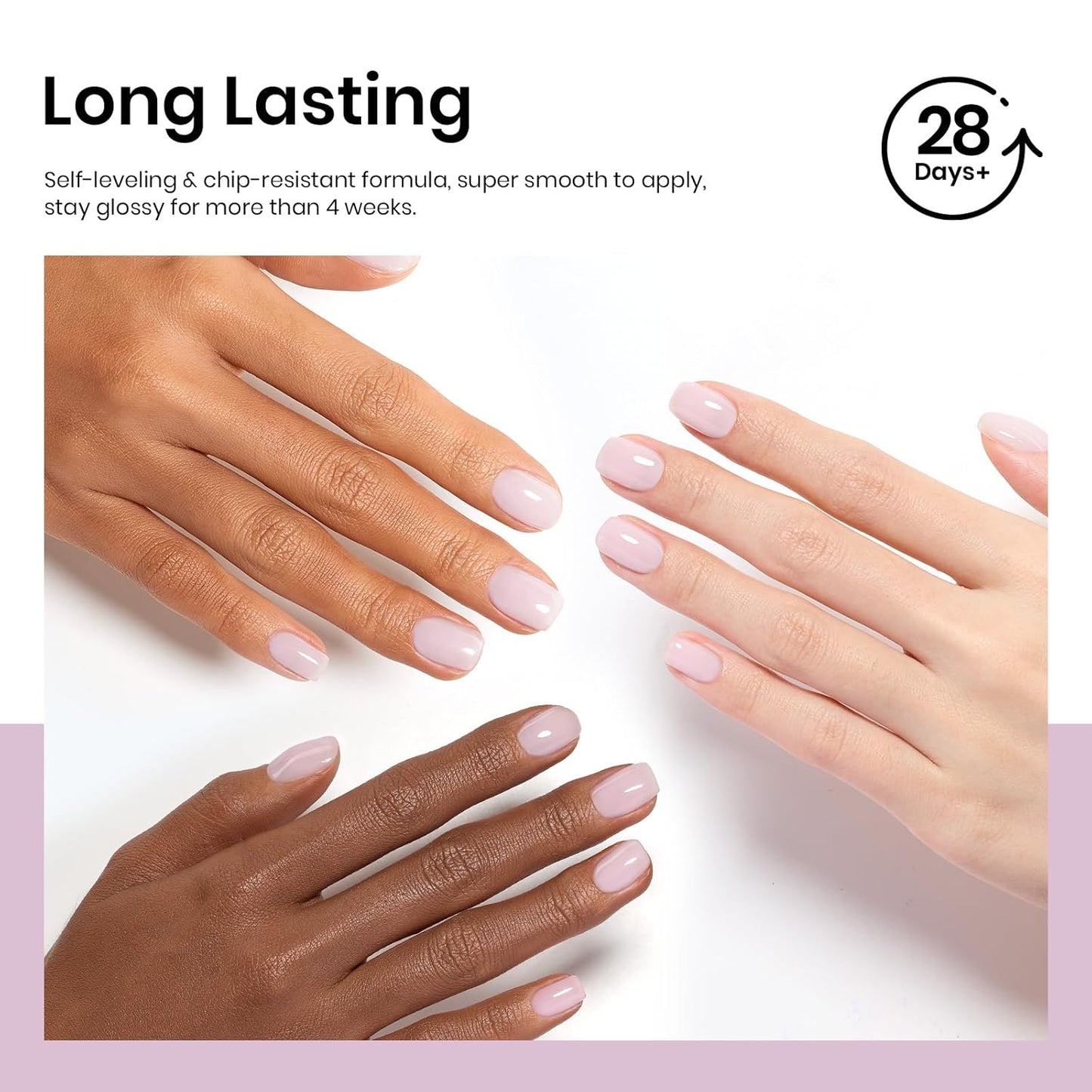 Beetles Nude Gel Nail Polish - 15ml Nude Purple Jelly Gel Polish Neutral Nail Polish Nail Concealer Sheer Translucent Effect Soak Off UV French Nail Art Manicure Salon DIY Gifts for Women-BrightBean Baby