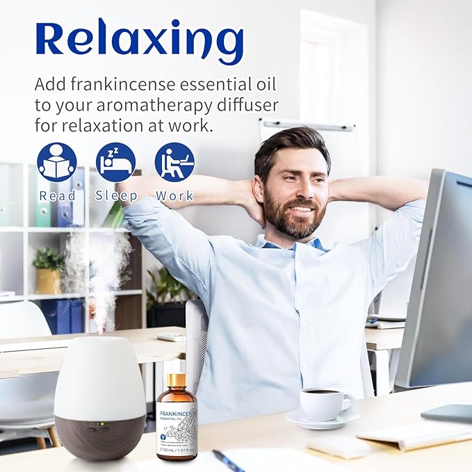 HIQILI 30ML Frankincense Essential Oil, Relaxing, Skin Care, Camp Atmosphere Creation, Can be Added to Body Lotions, Creams, Aromatherapy Use - 1 Fl Oz-BrightBean Baby