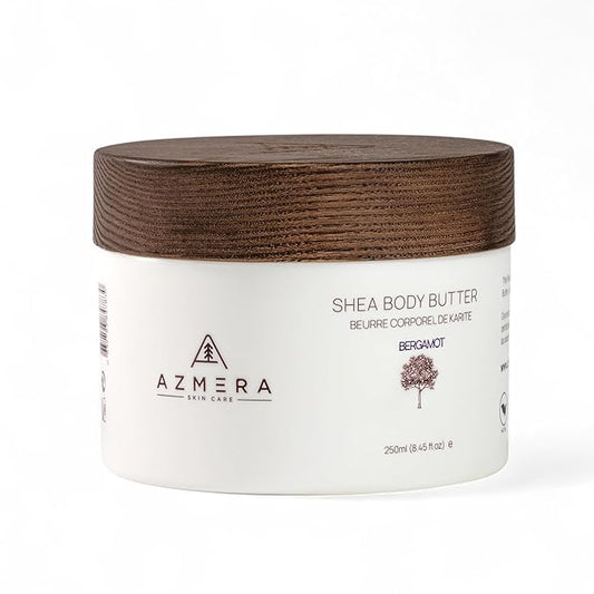AZMERA Handcrafted Whipped Shea Body Butter – Luxurious Moisturizer for Dry, Sensitive Skin with Bergamot, Argan Oil & Vitamin E – Vegan, Non-Greasy Skincare – 8.82 oz-BrightBean Baby