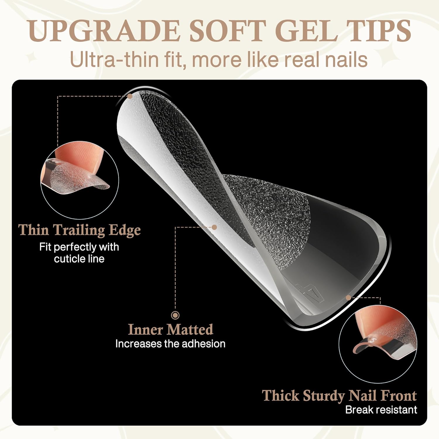 Square Nail Tips: 504pcs Soft Gel Extra Short Press on Nails, 12 Sizes XS Full Cover Clear XXS Extra Small Square Gel Nail Tips for Nail Extension DIY Home-BrightBean Baby