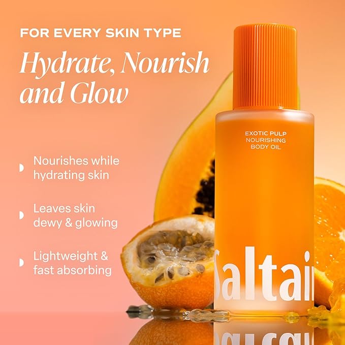 Saltair Body Oil. Luxurious Exotic Pulp After Shower and Bath Oil Moisturizer for Women. Botanical, Non-Greasy, and Well-Absorbing Lotion for Hydrating Dry Skin. 4oz Pump Bottle-BrightBean Baby