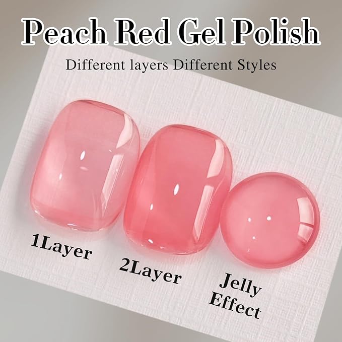 Double Rhythm 0.5Oz Translucent Gel Polish Sheer Neutral Natural Light Milky Same Color Same Bottle 15ML Jelly Gel Polish Art DIY at Home (Pink Rose-A1382)-BrightBean Baby