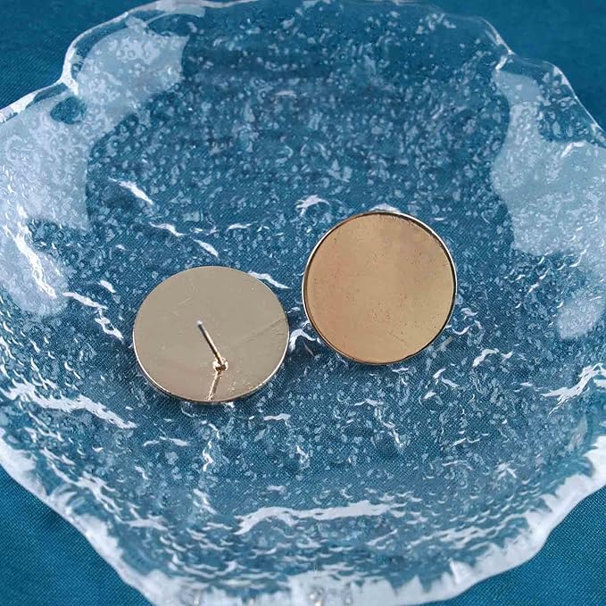 Boho Large Disc Coin Earrings Gold Coin Stud Earrings Geometric Circle Earrings Minimalist Round Circle Disc Earrings Jewelry for Women and Girls-BrightBean Baby
