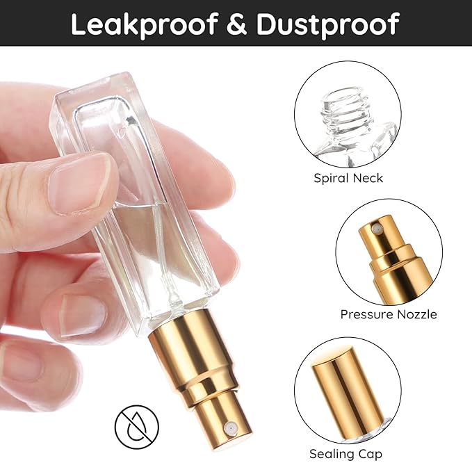 Segbeauty Perfume Travel Refillable, 5pcs 0.34 oz Portable Perfume Bottle, Empty Glass Sprayer Perfume Replacement Bottles for Travel Scent Toiletries Pump Bottle-BrightBean Baby