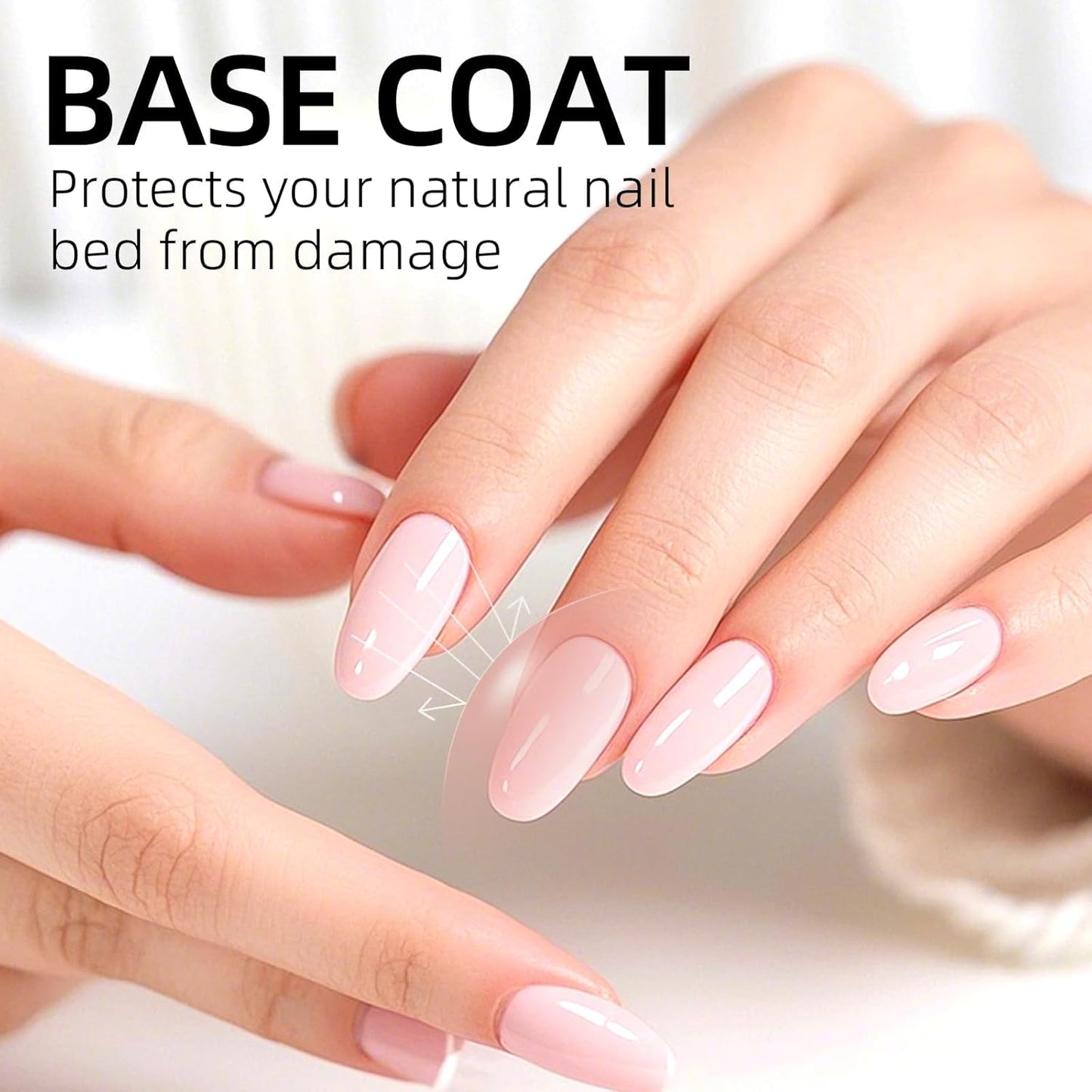 Major Dijit Base and Top Coat Nail Polish Set, 2Pcs No Wipe Shiny Top Coat for Fingernail Air Dry Clear Nail Polish Long Lasting Nail Protective DIY at Home (Base Coat Shiny Top Coat, 10 ML)-BrightBean Baby