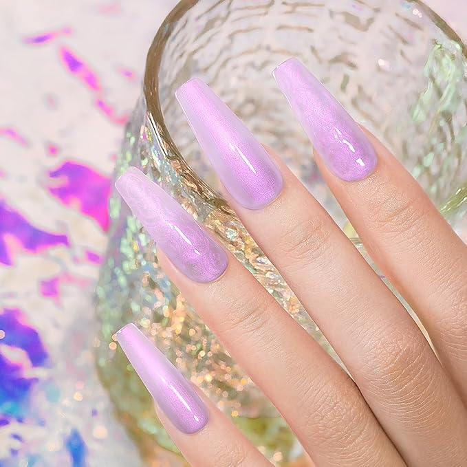 RARJSM Pearl Gel Builder Nail Polish Purple Hard Gel in a Bottle Mermaid Shell Glitter Pearlescent Thick Extension Structure for Nails 15ml Soak Off Curing Requires Salon Home DIY Beginner Use-BrightBean Baby