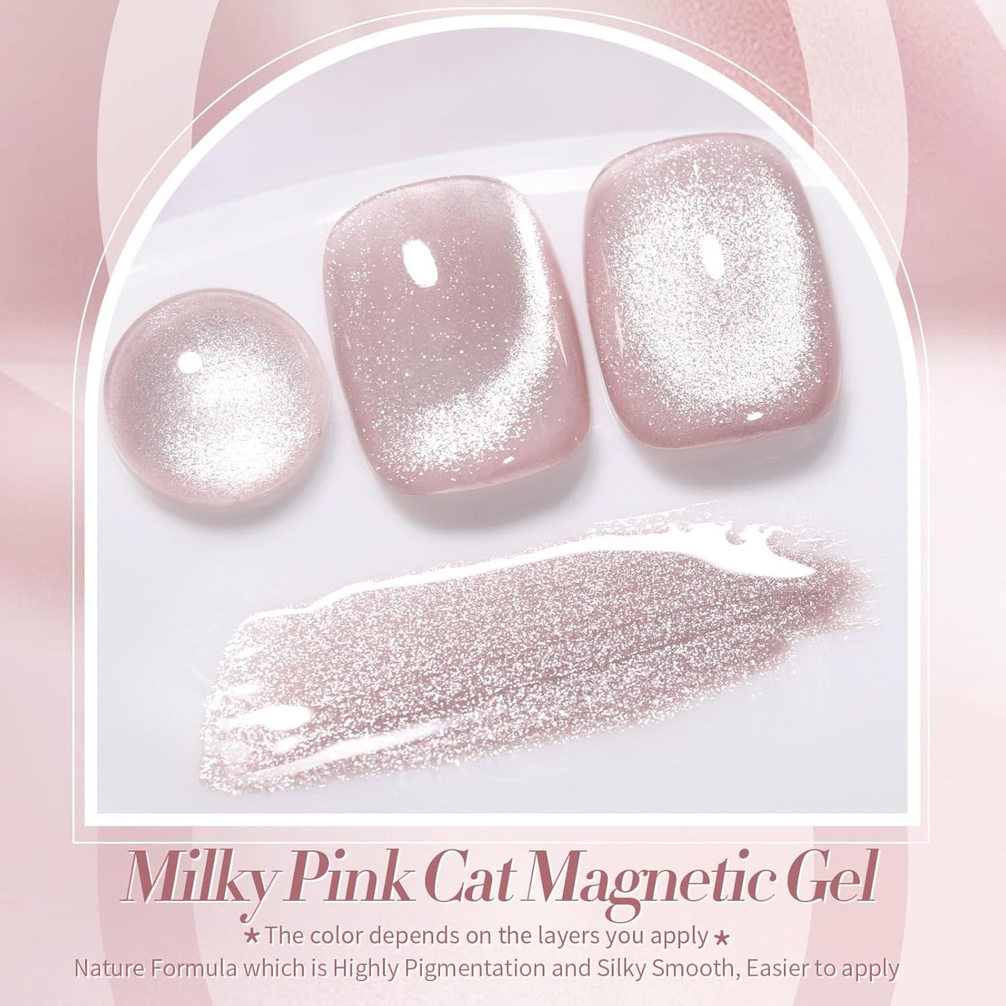 Born Pretty Cat Magnetic Eye Gel Nail Polish, Translucent Milky Pink Cat Magnetic Gel, Jelly Glitter Off Nail Art Salon Manicure Home Gift 15ml-BrightBean Baby