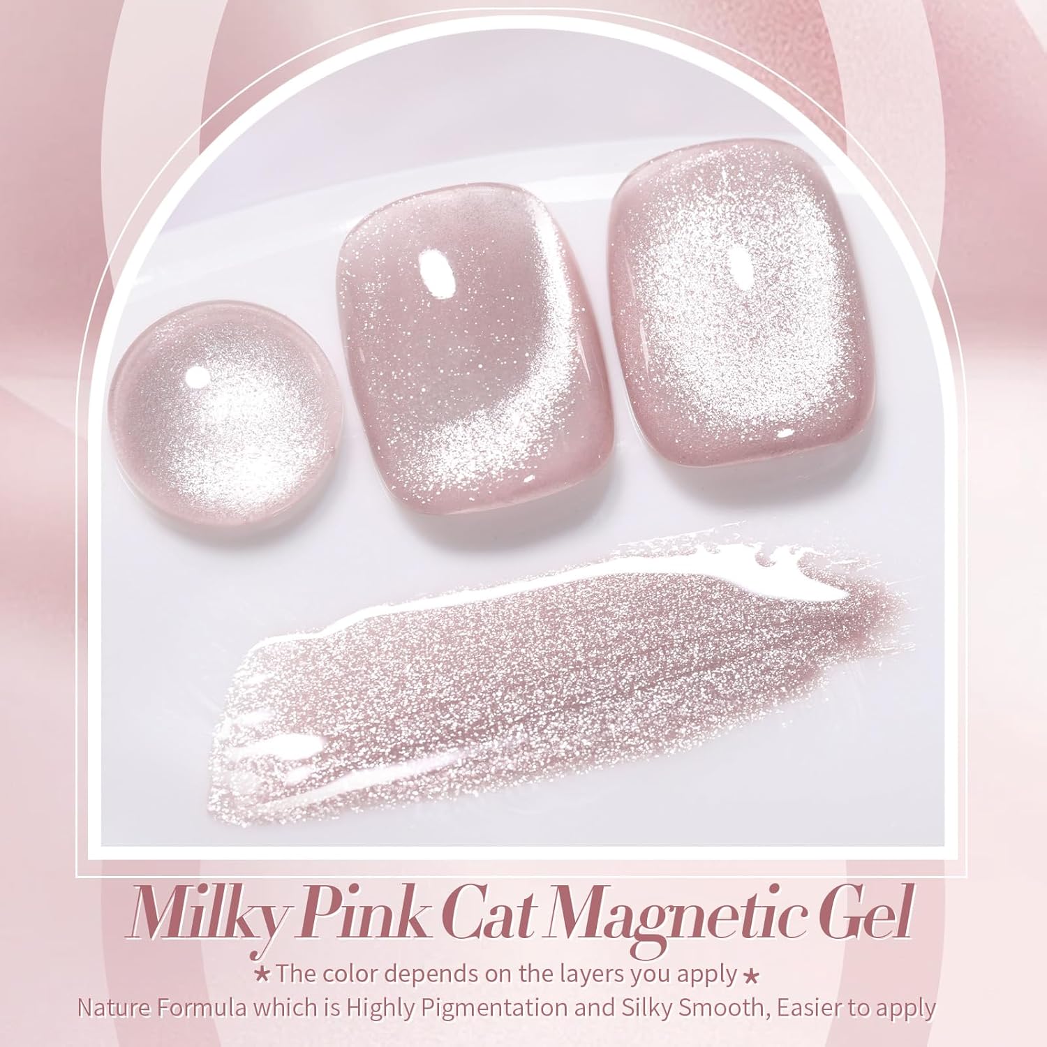 Born Pretty Cat Magnetic Eye Gel Nail Polish, Translucent Milky Pink Cat Magnetic Gel, Jelly Glitter Off Nail Art Salon Manicure Home Gift 15ml-BrightBean Baby