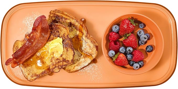 madesmart dipware Small Serving Plate, Collapsible & Removable Dip Bowl for Salsa, Queso, Sald, Olives, Premium Dishwasher & Microwave Safe, Multipurpose Plate & Bowl, Orange