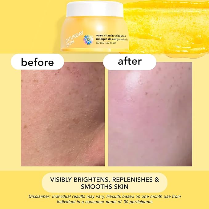 Saturday Skin Yuzu Vitamin C Sleep Mask Regenerist Retinol Ultra Rich Face Moisturizer Cream Smooth Skin and Reduce Wrinkles Ideal for All Skin Types-BrightBean Baby