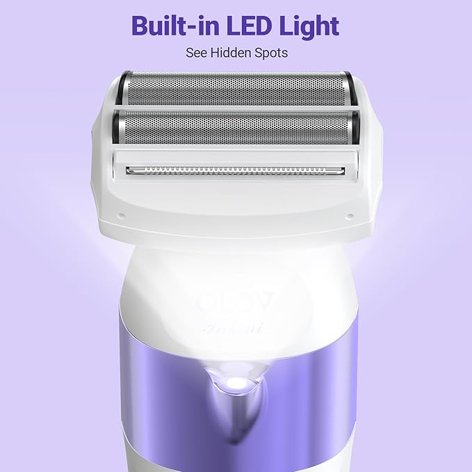 Bikini Trimmer for Women, IPX7 Waterproof Wet & Dry Electric Razors for Women, Bikini Legs Underarm Pubic Hairs Rechargeable Electric Shaver with 2 Trimmer Heads and Travel Razors-BrightBean Baby