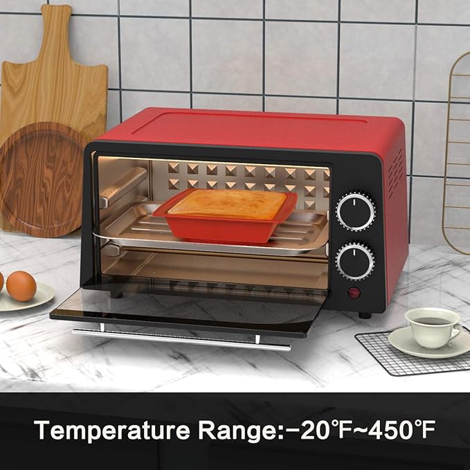 SILIVO 8 inch Square Cake Pans(2 Pack), 8x8 Baking Pan, Nonstick Silicone Cake Molds for Brownie, Cornbread and Cake