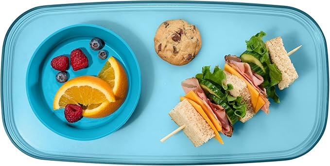 madesmart dipware Small Serving Plate, Collapsible & Removable Dip Bowl for Salsa, Queso, Sald, Olives, Premium Dishwasher & Microwave Safe, Multipurpose Plate & Bowl, Turquoise