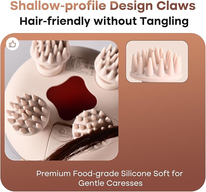 arboleaf Scalp Massager Kneading Head Massager Scalp Stress Relax Portable Rechargeable Hair Massager Shower Massage Waterproof Cat Massager Scratcher,Gift for Mom Dad-BrightBean Baby