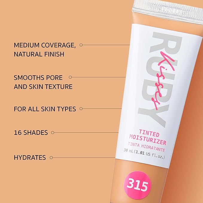 Ruby Kisses Tinted Moisturizer, Hydration, Calm & Revitalize Skin, Skin Perfecting, Blur Pores & Fine Lines, Natural Finish & All-Day Comfort Wear (Golden)-BrightBean Baby