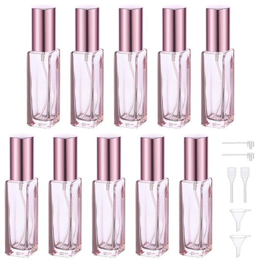 Segbeauty 10ML Refillable Perfume Bottle, 10 Packs Fine Mist Atomizer Sprayer, Empty Glass Spray Bottle Mini Portable Travel Atomizer for Toiletries, Fragrance Scent Pump Dispenser-BrightBean Baby