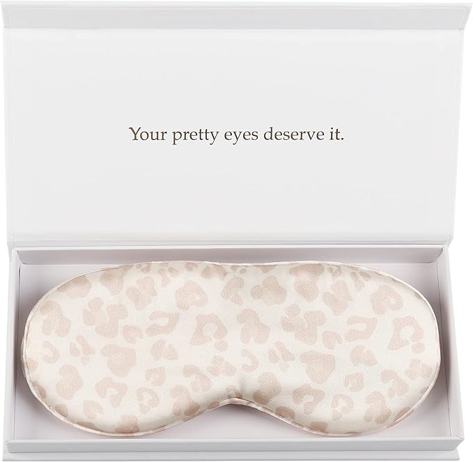 Silk Sleep Mask Light Blocking Luxury 100% Mulberry 22mm Silk Eye Mask Eye Cover Blindfold Ultra Soft Light & Comfy Anti Aging Skin Care with Travel Bag Gift Package-BrightBean Baby