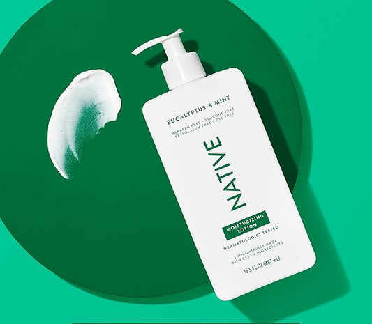 Native Body Lotion Contains Naturally Derived Plant-Based Moisturizers for Women and Men | Restores Dry Skin, Eucalyptus & Mint, 16.5 fl oz-BrightBean Baby