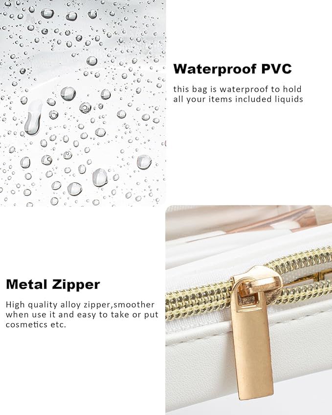 Clear Makeup Bag Small, TSA Approved Portable Toiletry Bag with Zipper Cosmetic Travel Bag Makeup Organizer Case Mini Makeup Pouch for Purse Car Organizer Bag for Women Men-BrightBean Baby