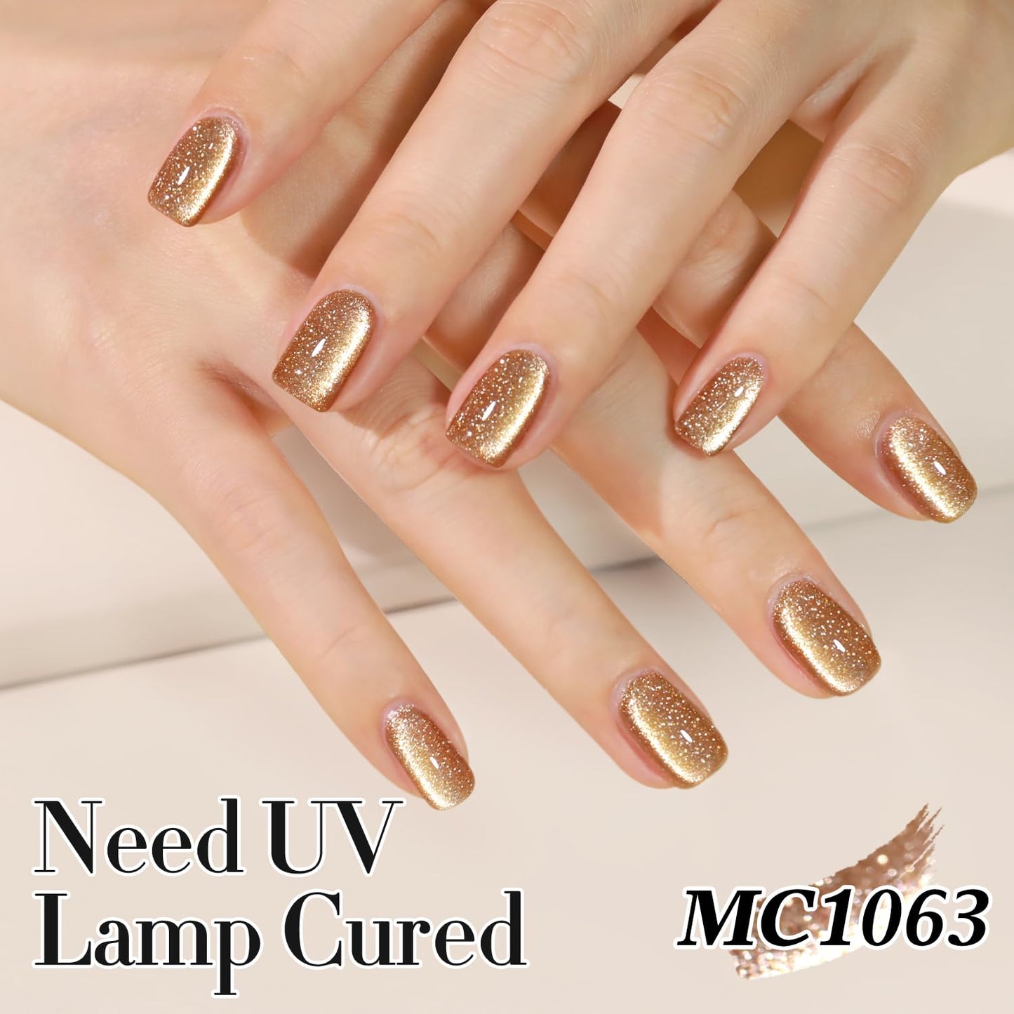 Double Rhythm 15ML Glitter Glass Cat Eye Gel Polish with Magnet Holographic Glitter Shimmer Translucent Sheer Color Salon Soak Off Magnetic Gel Polish at Home (Coffee Brown-MC1063)-BrightBean Baby