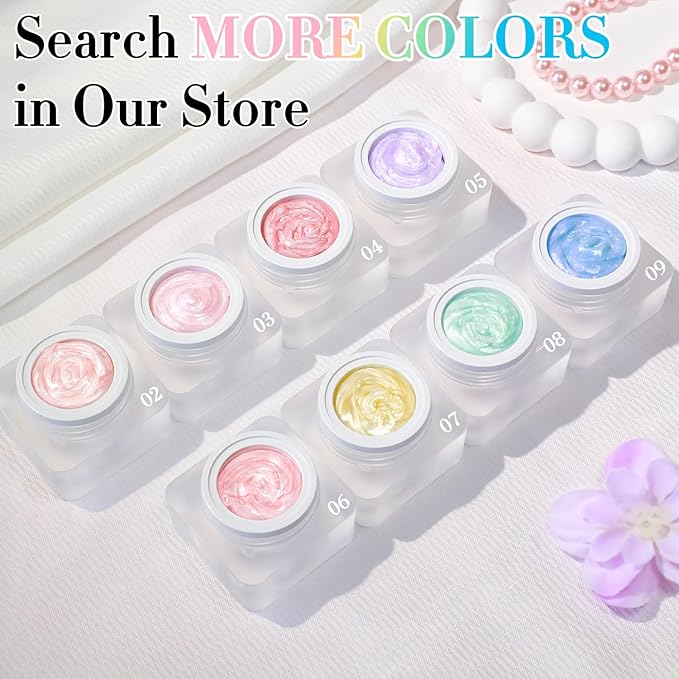 Double Rhythm 3D Nail Gel Pearl Solid Sculpting Gel for Nail Art Non-Sticky Hard Gel for Building Carving Molding Nail Extension Soak Off UV/LED Nail Art Salon Home DIY 0.5 Oz (Pink-Silk 04)-BrightBean Baby