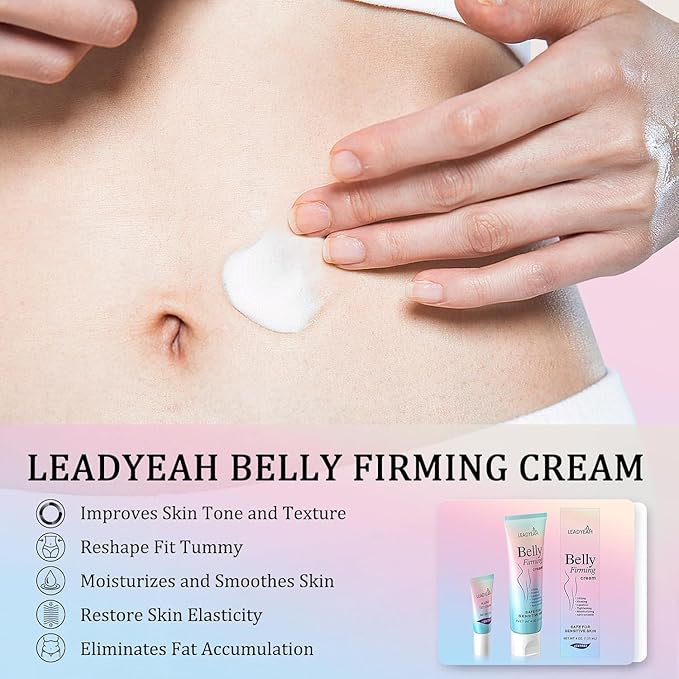 B Flat Belly Firming Cream - Moisturizing, Lifting, Firming for Stomach, Thighs and Butt, Body Lotion gift for Women and Men, 125 ML +5 ML-BrightBean Baby