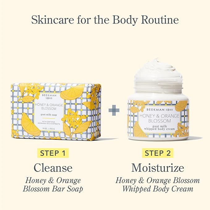 Beekman 1802 Whipped Body Cream, Honey & Orange Blossom - Scented - 8 oz - Intensely Hydrating & Softens Skin - With Goat Milk - Good for Sensitive Skin - Cruelty Free-BrightBean Baby