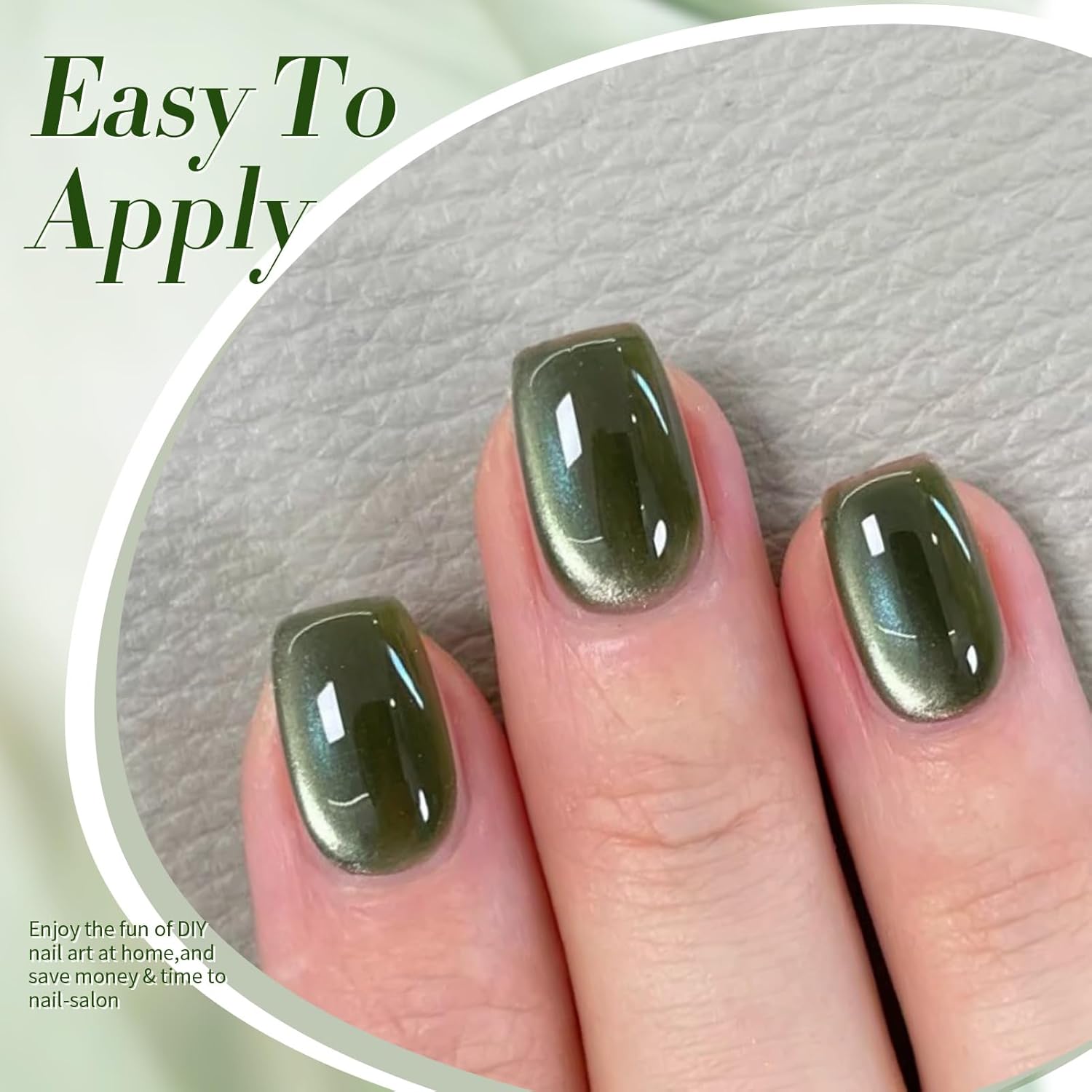 BORN PRETTY Cat Magnetic Eye Gel Nail Polish,Dark Emerald Jelly Glass Magnetic Gel Polish,Green Glitter Soak Off Nail Art Salon Manicure Home Gift 15ml-BrightBean Baby