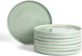 Stone Lain Claire 8-Piece Dinner Plate Set Stoneware, Plates, Dishwasher and Microwave Safe, Dish Set for 8, Green