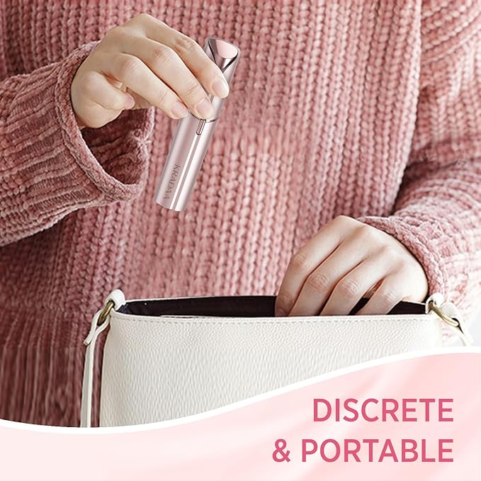 Facial Hair Removal for Women - Painless Facial Hair Remover - Electric Hair Removal Device for Face Lips Peach Fuzz with Light (Rose Gold)-BrightBean Baby